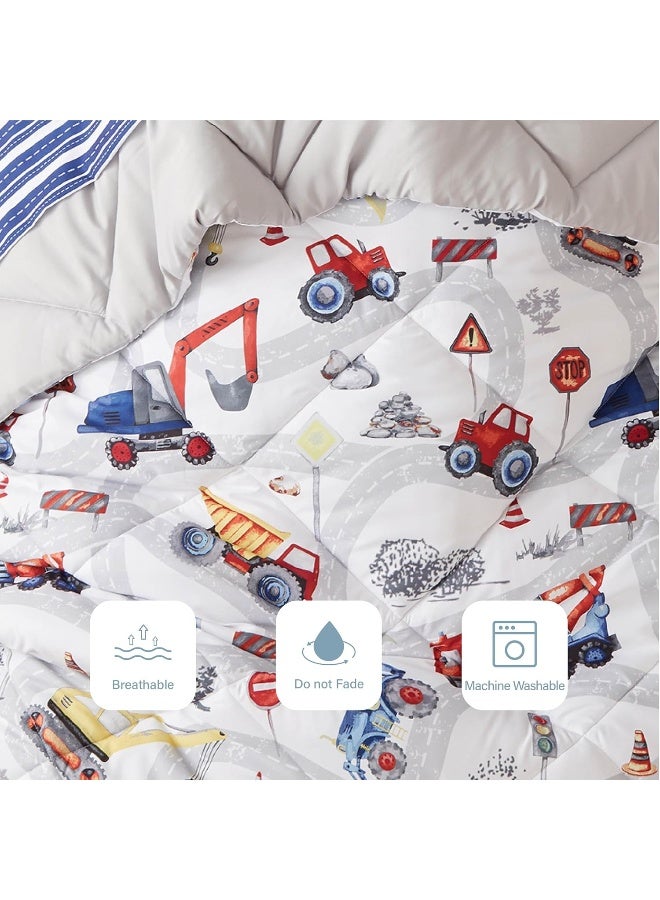 PPOLCA Kids Twin Bedding Comforter Set for Boys White - Image 4